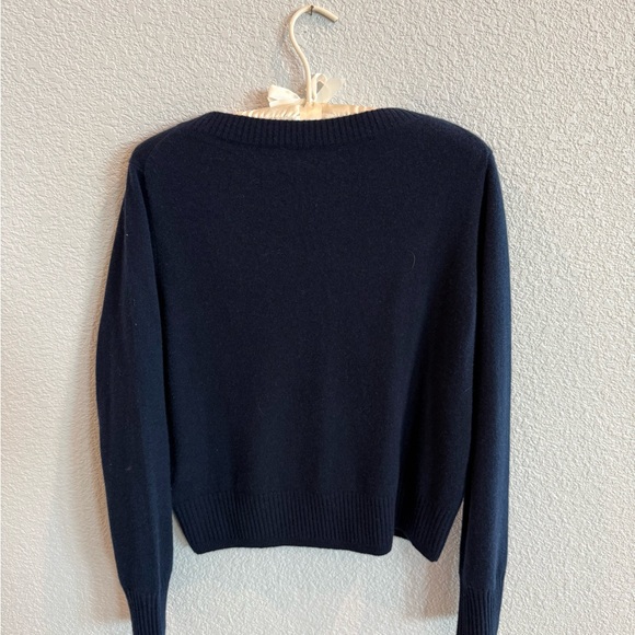 J. Crew Deep Blue V-Neck Cashmere Sweater - Picture 5 of 5